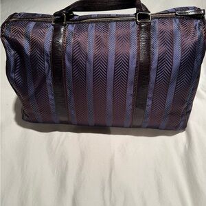 Vintage Lanvin silk and leather handbag